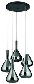 Fekete LED függőlámpa üveg búrával ø 55 cm Cipera – CINQUE