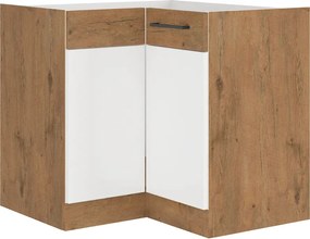 Alsó sarokszekrény, extra magasfényű Hg/lancelot tölgy, VEGA 90X90 DN 1F BB