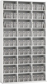 HOMCOM CD/DVD polc 835 CD-hez vagy 500 DVD-hez, Blu-ray tároló 27 rekesszel és 21 állítható polccal, média torony nappaliba, hálószobába vagy irodába,