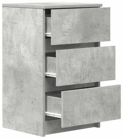 2 db betonszürke éjjeliszekrények 3 fiókkal 39x35x65 cm