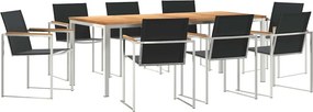 vidaXL Kert étkező szett 7 pcs Barna Tömör Teakfa