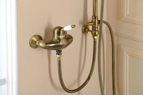 Sapho, KIRKÉ WHITE fali zuhanycsaptelep, fehér kar, bronz, KI11BB
