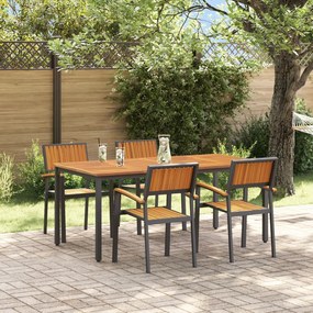 Kert étkező szett 5 pcs Fekete és barna 180 x 90 x 75 cm