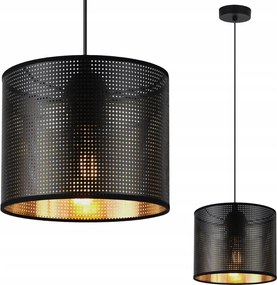 Függő Lámpa Mennyezeti Csillár Lámpaernyővel Glamour Fekete-arany Szimpla