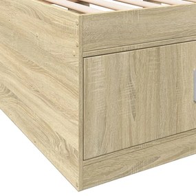 sonoma tölgy kanapéágy fiókkal matrac nélkül 100x200 cm