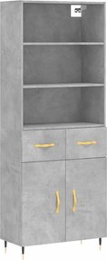 vidaXL betonszürke szerelt fa magasszekrény 69,5 x 34 x 180 cm