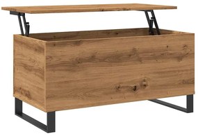 kézműves tölgy színű szerelt fa dohányzóasztal 90x44,5x45 cm