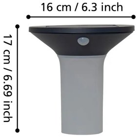 Eglo Corbezzola 900243 napelemes, mozgásérzékelős kültéri falilámpa, 6x0,03W LED, 400 lm, IP44