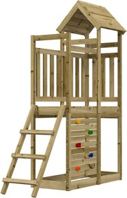 vidaXL Játék Torny Barna 110,5 x 52,5 x 214 cm Szilárd Impregnált Fa