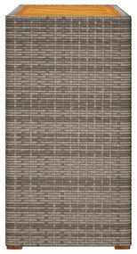 szürke polyrattan falapos kerti asztal 100x40x75 cm