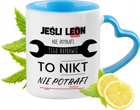 Leon Kék Bögre Szív Alakú Füllel Kávé Ajándék