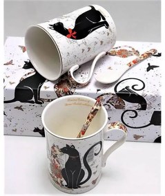 Cicás porcelán bögre kanállal szett - 250 ml 2 darabos - Párizsban