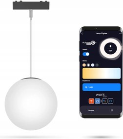 Led Függő Lámpa Zigbee Gömb DG150 Fekete 10W Slim Track 48VDC 3000-5000K