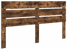 vidaXL Ágykeret fiókkal fejtámlával Füstölt tölgy 180 x 200 cm Faanyag