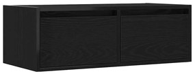 TV szekrény LED világítással fekete tölgyfa 75x35,5x25 cm