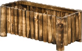 Outsunny Magaságyás Ültető doboz Fűszerágyás Zöldség- és Virágágyás, Fenyo 78x35x30 cm | Aosom