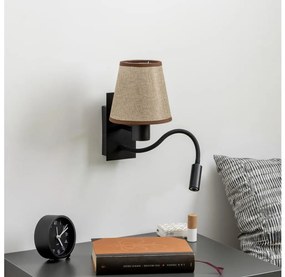 Brilagi - LED Fali lámpa NUBILA 1xE27/25W/230V + LED/3W fekete/barna