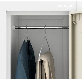 Fém öltözőszekrény 6 rekeszes IGOR, 900 x 1850 x 450 mm, Eco Design: fehér/ sonoma tölgy