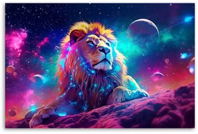 Gario Vászonkép Csillagok, bolygók és oroszlán Méret: 100 x 70 cm