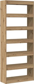 vidaXL Könyvespolc polcokkal Artisan tölgy 80 x 30 x 198 cm Faanyag