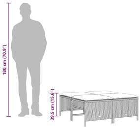 vidaXL 4 db bézs polyrattan kerti szék párnákkal