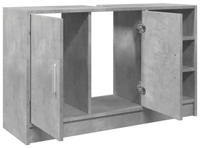 betonszürke szerelt fa mosdószekrény 90 x 29 x 55 cm
