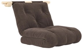 Sötétbarna kordbársony fotel Hooked – Karup Design