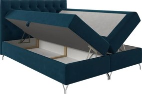 Boxspring ágy, 200x200, sötétkék Velvet szövet, GULIETTE + ajándék
