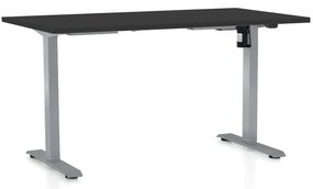 Állítható magasságú asztal OfficeTech A, 140 x 80 cm, szürke alap, fekete