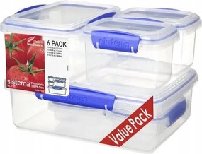 6 darabos Sistema Klip It Plus ételtároló készlet színválasztás nem lehetséges
