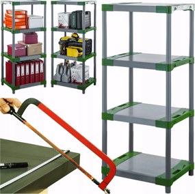 Műanyag garázs állvány műanyag könyvespolc 138x50x46 cm 97%RECYKLING Eco