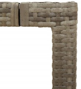 szürke polyrattan üveglapos kerti asztal 190 x 90 x 75 cm