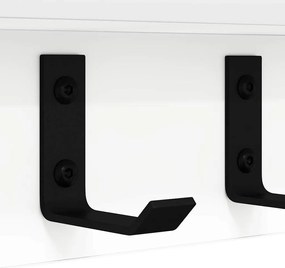 Fali Kabáthorog polcokkal Fehér 40 x 10.5 x 10.5 cm Faanyag