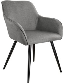 tectake 403673 marilyn vászon kinézetű székek - világosszürke/fekete