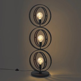 Modern állólámpa fekete 3-lámpás - Indu