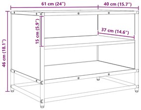 TV szekrény kézműves tölgy 61 x 40 x 46 cm Faanyag