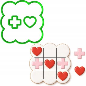 Mézeskalács lyukasztó Valentin Napra Játék Kör Szív Kereszt 10cm