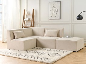 Bézs kordbársony ottomán 83 x 41 cm LEMVIG Beliani