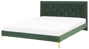 Franciaágy 140 cm LIMO (poliészter) (sötétzöld) (ágyráccsal). 1022886