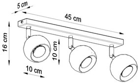 Sollux SL.0445 - Mennyezeti spotlámpa OCULARE 3xGU10/10W/230V