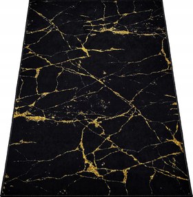 Szőnyeg 120x170 Csúszásgátló Márvány Fekete Loft Modern Divatos Szoba