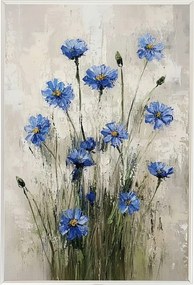 Poszter Keret Alumínium Természet Növények Kert Rét Kék Virágok 40x60