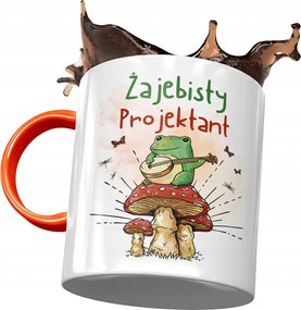 Narancssárga bögre tervezőnek, fényképes nyomattal