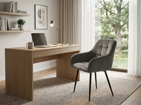 Szürke MARLEN VELVET étkezőfotel fekete lábakkal