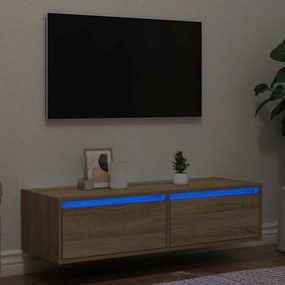TV szekrény LED világítással sonoma tölgy 100X35,5x25 cm
