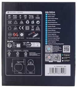 Aigostar - LED RGBW Dimmelhető fali lámpa MESH Intelligens LED/8W/230V + távirányító