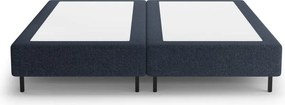 Sötétkék kárpitozott franciaágy ágytámla nélkül 180x200 cm Whale – Micadoni