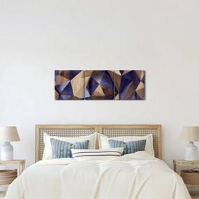 Kép - 3D fa háromszögek (órával) (90x30 cm)