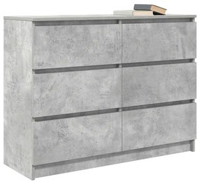 betonszürke szerelt fa tálalószekrény 100x35x76 cm