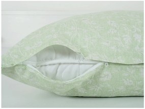 Renforcé pamut ágyneműhuzat GREEN FLOWERS zöld Ágyneműhuzat mérete: 70 x 90 cm | 140 x 200 cm